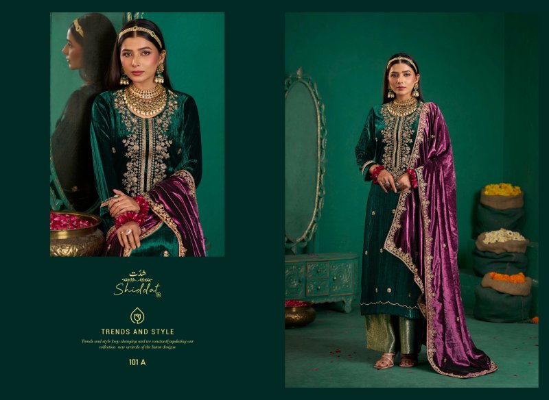 Zareen By Shiddat Viscose Velvet Salwar Kameez 
